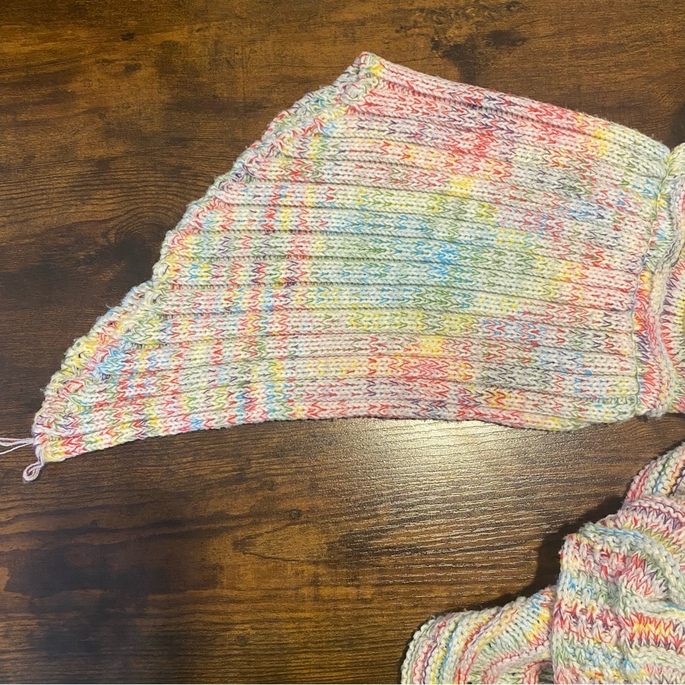 PAPILLON Multicolour Rainbow Knit Mermaid Tail Blanket FishTail Crochet - Picture 5 of 16